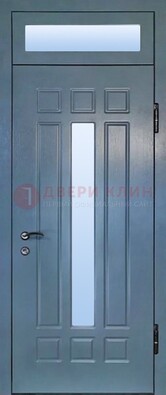 Серая металлическая дверь со стеклом ДС-70